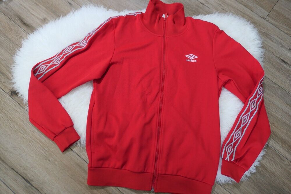 UMBRO Diamond Icons Men's Medium Red & Grey Track Jacket